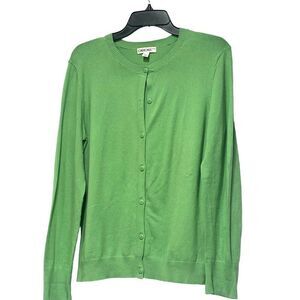 Cherokee Women’s Button Down Cardigan Sweater, Green, XL